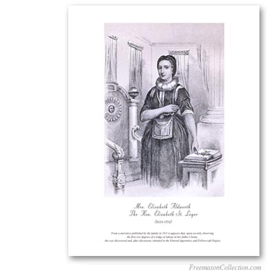 Elizabeth Aldworth Saint-Leger. The first Woman Freemason (initiated 1712) Masonic Art
