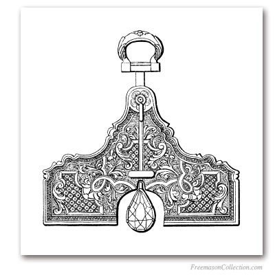 Senior Warden Jewel. Fine engraving. Masonic Symbol