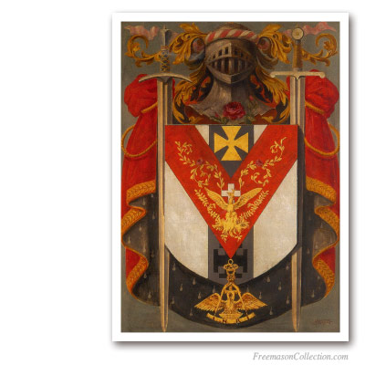 Knight Rose Croix Symbolic Coat of Arms. XX. 18thDegree Crest. Scottish Rite.