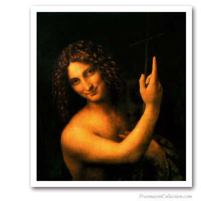 St John The Baptist. Leonardo da Vinci, circa 1516. Masonic Paintings